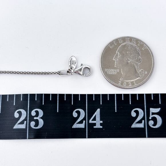 Vintage Italy Dyadema Sterling Silver 925 Pearl Dangle Necklace 21-24" - Picture 3 of 5